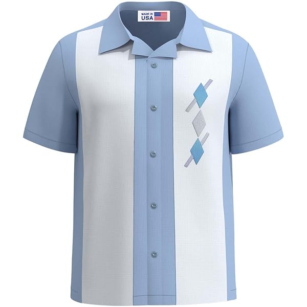 Cuban Shirts For Men Mens Button Down Bowling Shirt 50s Cuban