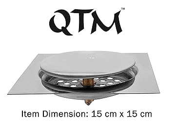 Qtm Stainless Steel Anti Cockroach Anti Foul Pop Up Floor Drain Jali Floor Traps Gutter Jali Anti Clog Drainer Silver 6 X 6 Inch