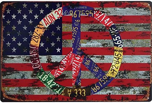 Flag Retro Sign Tin Plate Vingate Wall letter Plaque Country Board for Bar Pub Lounge display (c)