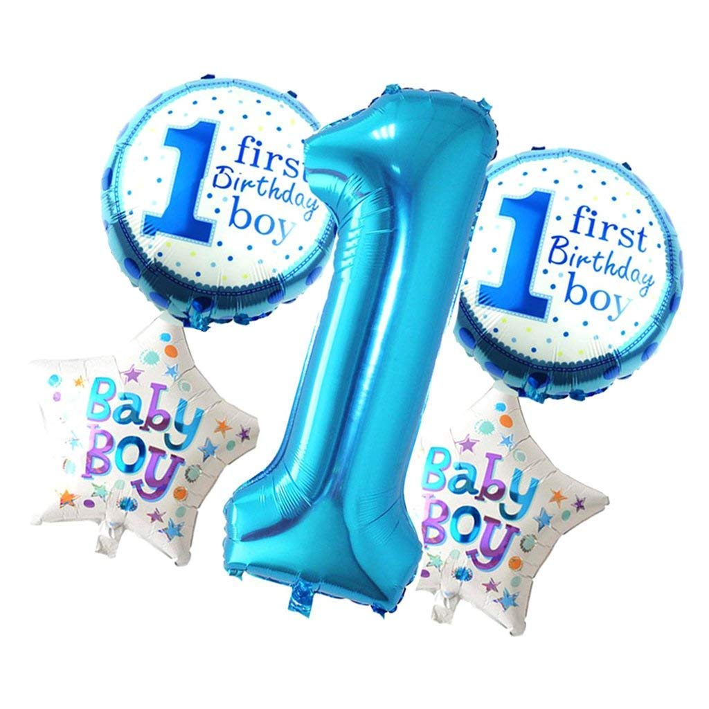 Swarup First Birthday Of A Baby Boy Theme Foil Balloons Set