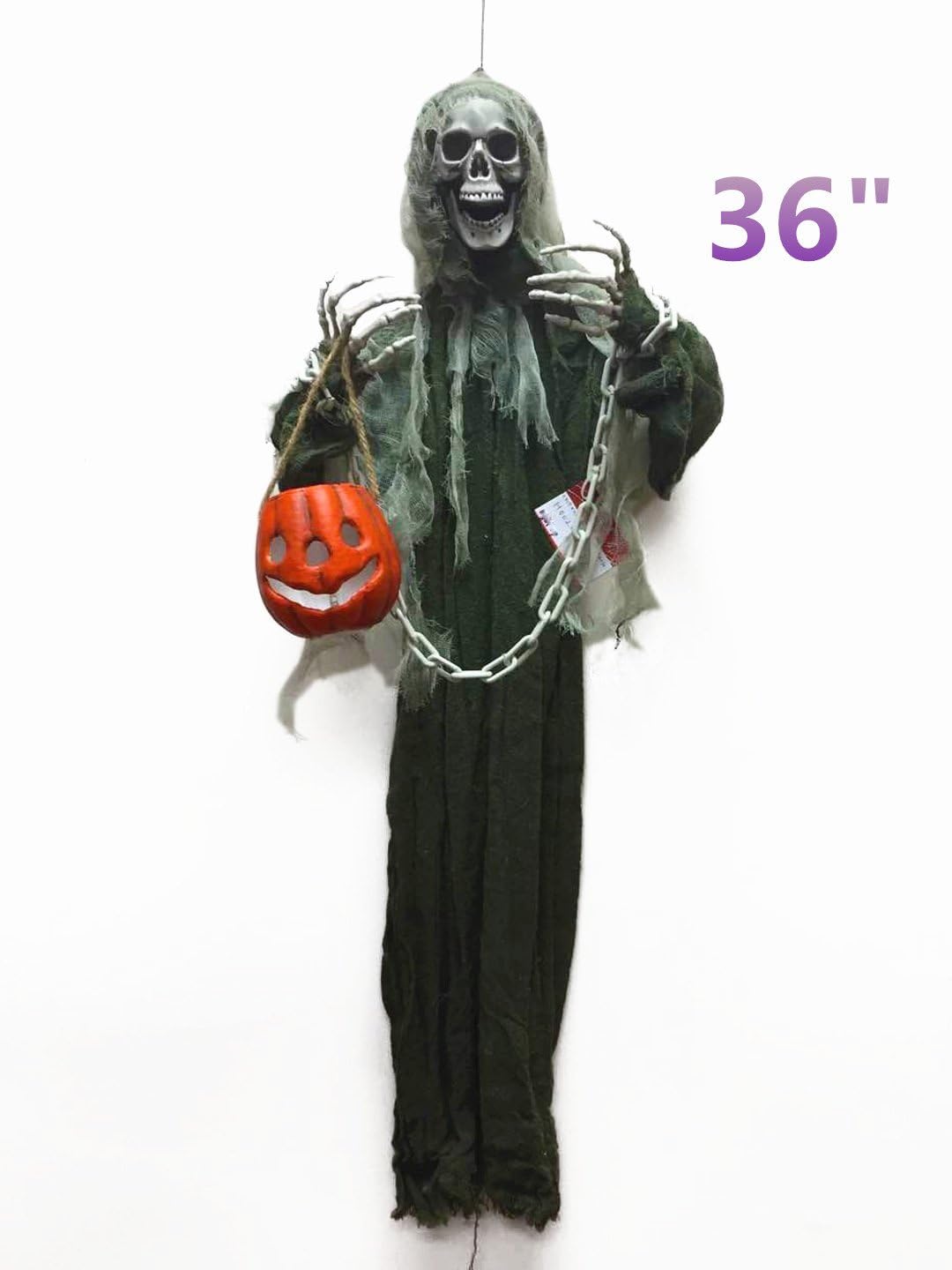 Halloween Hanging Ghost With Lantern Haunted House Decoration - Great for Haunted Houses, Home Decor, Lawn Decor and Backyard Parties -36"