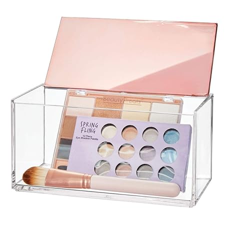mDesign große Kosmetikbox mit Deckel – ideale Make-up Aufbewahrung für das Bad oder den Schminktisch – praktische Schminkaufb
