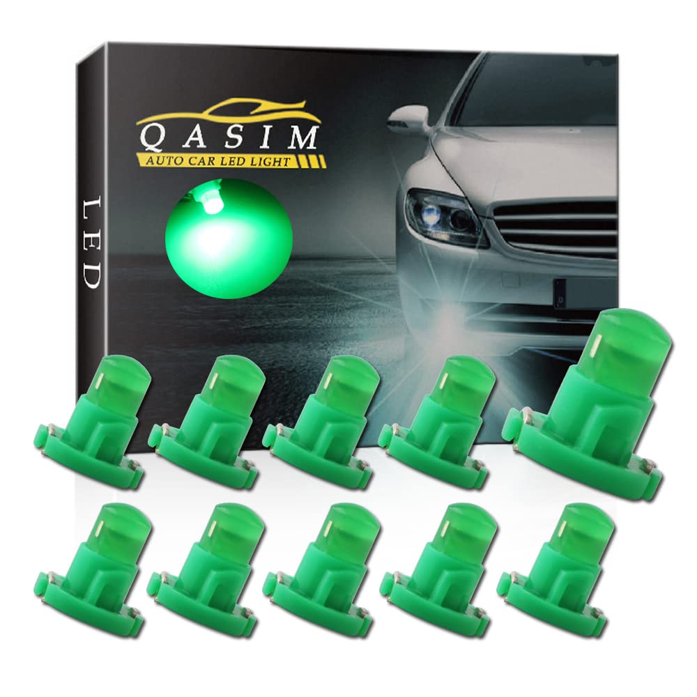 Qasim 10x T4.2 Bulbs COB LED 1SMD Green for Auto Dashboard Instrument Speedometer Gauge Instrument Panel Light DC12V