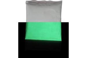 GLOMANIA Glow in The Dark Neutral Invisible Strontium Aluminate Glow in The Dark Fluorescent Pigment Powder FREE UV Black Light (White glows GREEN, 1oz)