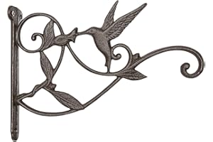 Mkono Hanging Plant Bracket Hook Iron Decorative Plant Hanger for Flower Basket Bird Feeder Wind Chime Lanterns, 1 Pack