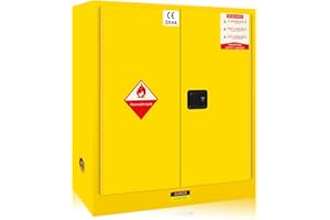 GENERIC Update 30 Gallon Flammable Cabinet Galvanized Steel Safety Cabinet, Adjustable Shelf OSHA Flammable Storage Cabinet, for Commercial Industrial and Home Use, Hazardous Storage Equipment