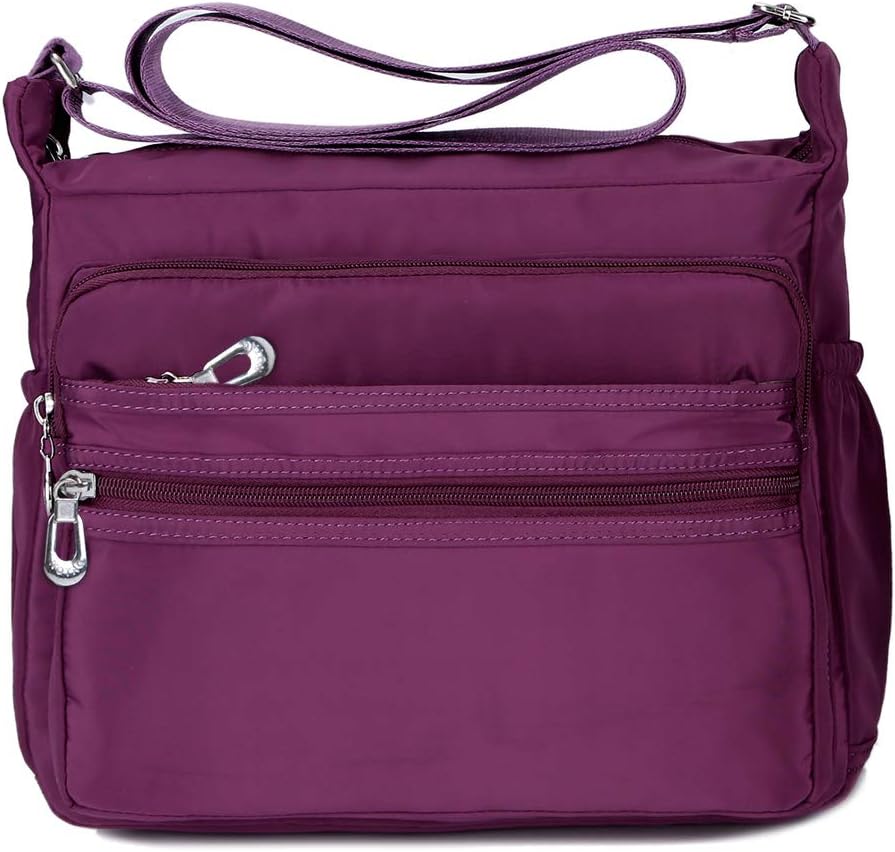 NOTAG Womens Shoulder Bag Multi Pocket Crossbody Bag Waterproof Tote Handbag Travel Purse Lightweight Messenger Bag for Casual Sport Hiking Travel 2 Size (L