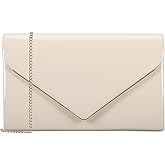 MOJISOLO Women's Evening Clutch Bags for Formal Cocktail Prom Wedding Party Patent Leather Dressy Foldover Purse