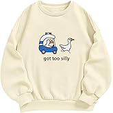 Migxsaf Got Too Silly Goose Sweatshirt Funny Cute Sweatshirts for Women Duck Car Long Sleeve Shirt Graphic Crewneck Pullover