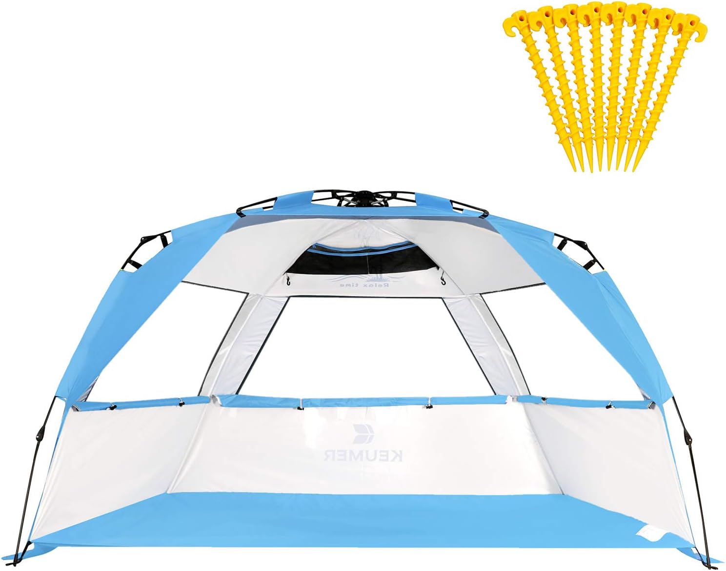 Gorich Easy Set Up Beach Tent with SPF UV 50+ Protection, Beach Sun Shelter Canopy Cabana for Family Trip, Portable 4 Person POP UP Beach Umbrella Beach Shade for Camping Sports Fishing