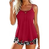 Daci Women’s Tankini Swimsuits - 2 Piece Tummy Control Bathing Suit Modest Flowy Swimwear with Boy Shorts 2026