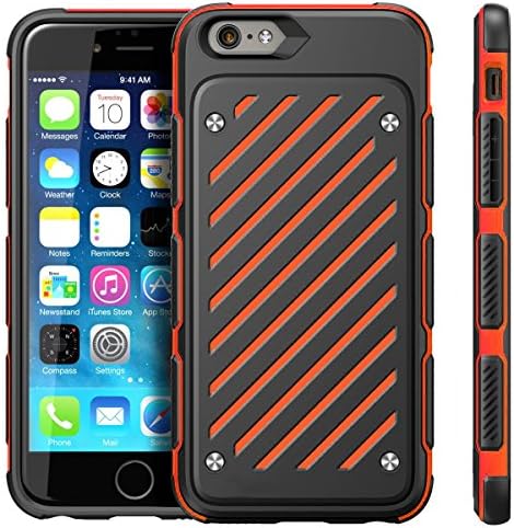 iPhone 6s Case, Sextile Apple iPhone 6 Plus Case, Dual Layer Hybrid [Unicorn Beetle Sport] Slim Protective Case 4.7Inch (Orange)
