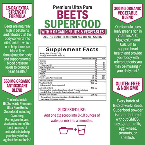 Beets Superfood Powder Beet Root Powder with Vitamin C with Organic