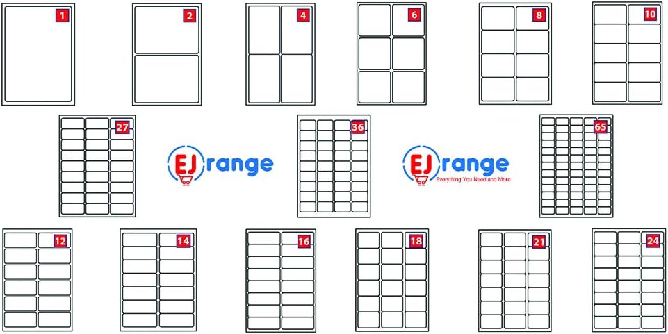 EJRange 2 Labels per A4 Sheet, 100 Sheets (200), 199.6 x 143.5mm Self-Adhesive Address Stickers - Image 3
