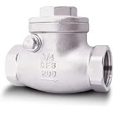 3/4" NPT Horizontal Swing Check Valve, Stainless Steel, Female Thread, DN20 | Non-Return One-Way Design, Prevent Backflow and Pumps, Low Pressure Drop, Heavy-Duty, for Horizontal Pipelines, Water Oil Gas