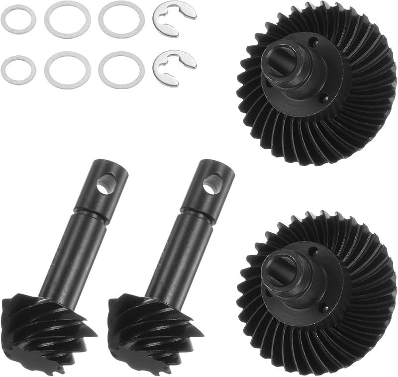 sourcing map Steel Diff Gear Set 33T 8T Helical for SCX10 RC Car 2 Sets