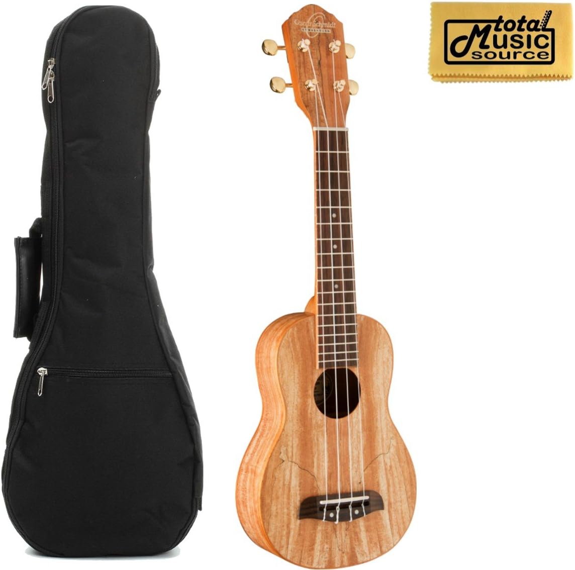 Oscar Schmidt OU18 Soprano Ukulele ,Spalted Maple,W/Padded Gigbag & PC