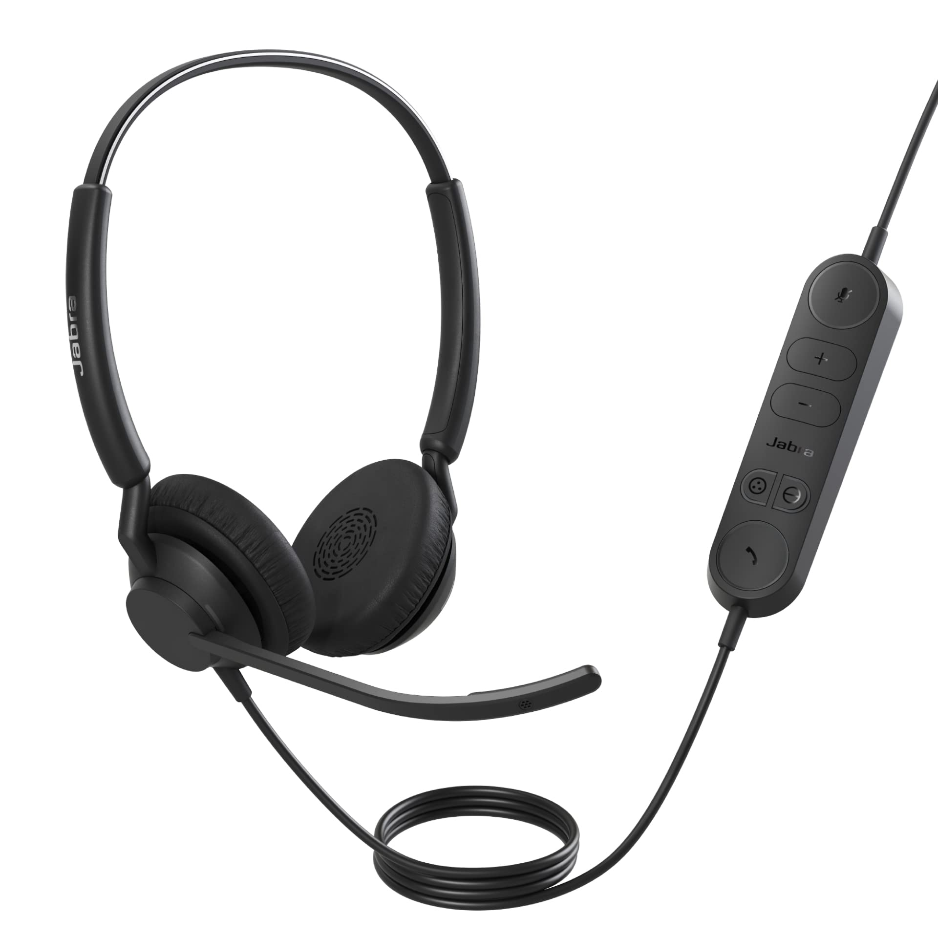 Jabra Engage 40 Wired Stereo Headset with Inline Call Control, Noise-Cancelling 2-Mic Technology, and USB-C Cable - works with all leading Unified communications platforms such as Zoom, Unify - Black