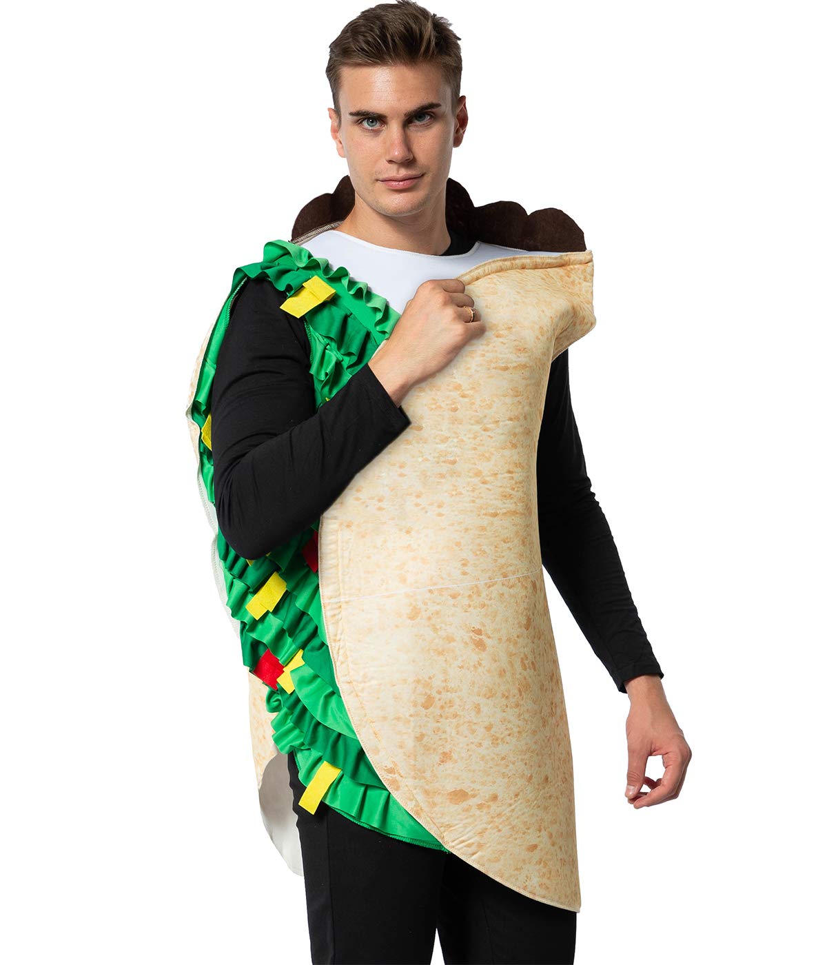 EraSpooky Adult Mexican Food Taco Costume Fancy Dress Halloween Party Funny Outfit for Men Women