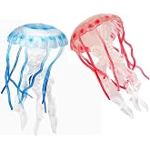 BLAPNK 2 Pcs Realistic Ocean Jellyfish Model Toys, Simulated Sea Life Jellyfish Animals Figurine Collection Playset Sea Creature Science Educational Props(Red&amp;Blue)