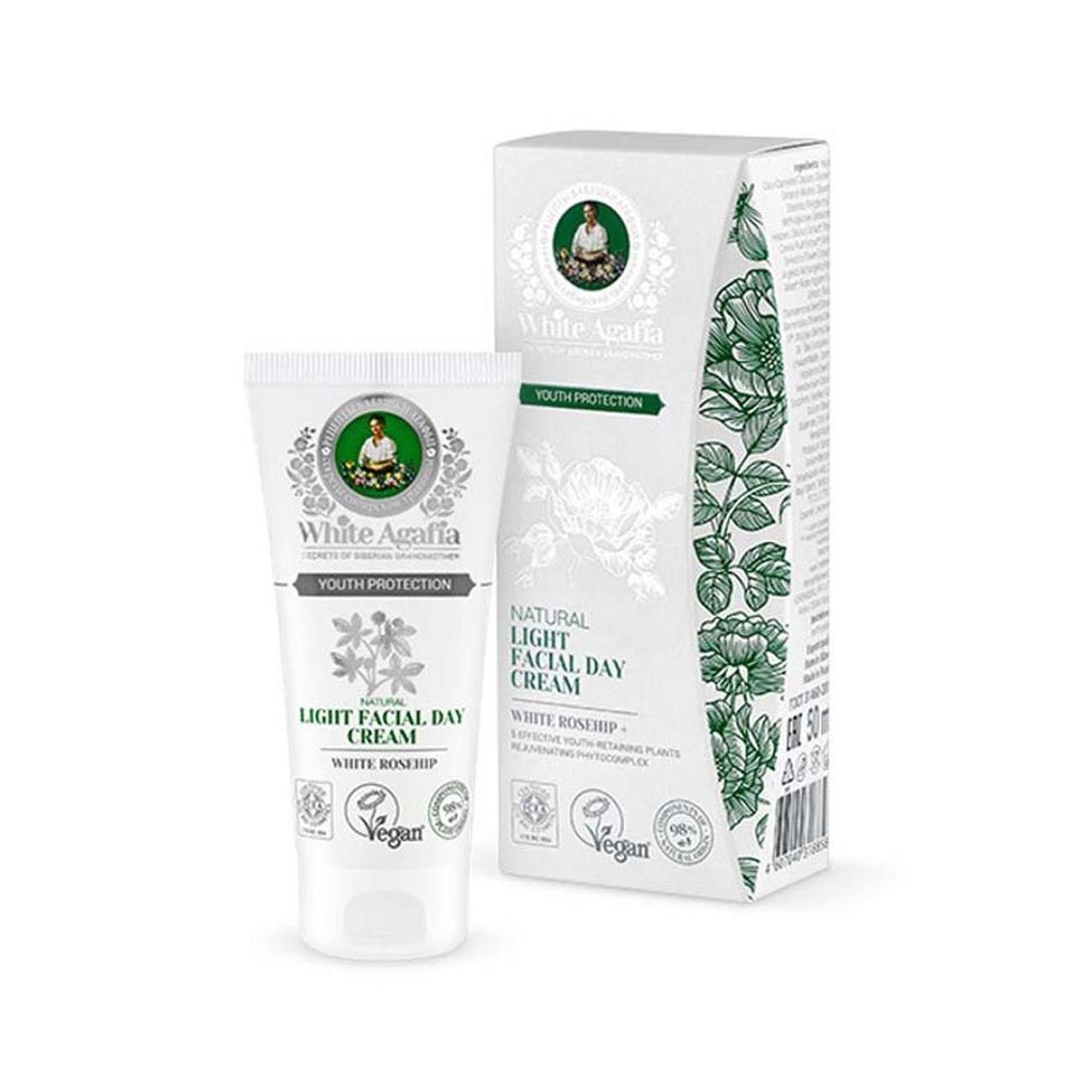 Agafia White Organic Vegan Light Facial Day Cream up to 35yrs 50ml