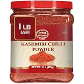 Spicy World Kashmiri Chilli Powder (Chili) 1 Pound Bulk Jar - 16 Ounce All Natural Deggi Mirch Powder