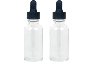 Magic Season Boston Round Glass Bottles(Transparent / 30 ml with Droppers / 2 Pcs)