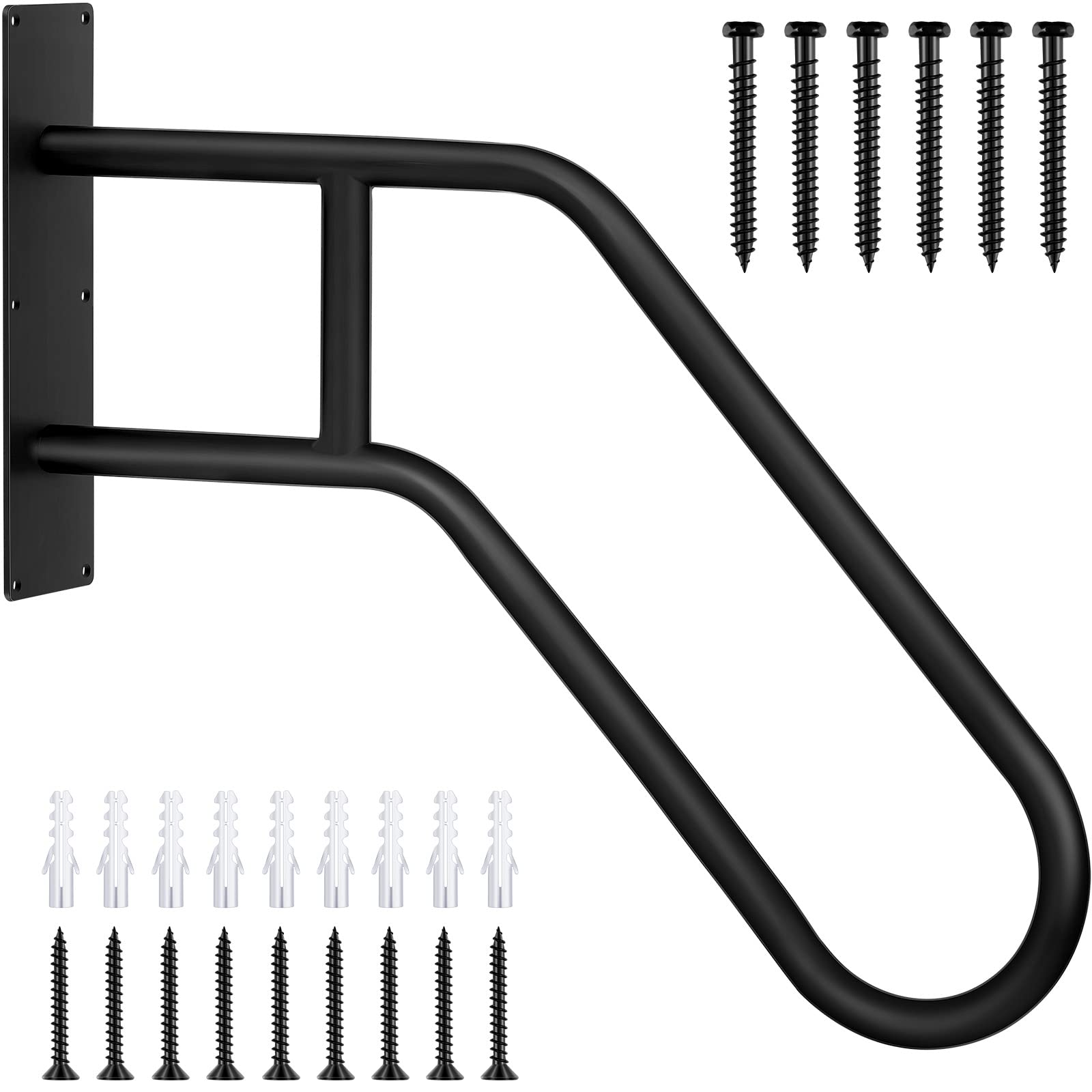 1 Upgraded White Staircase Handrail, Suitable For 1-3 Steps, Outdoor Steps, Garage, Porch, Garden, Courtyard, Wall Mounted Staircase Handrail U-shaped