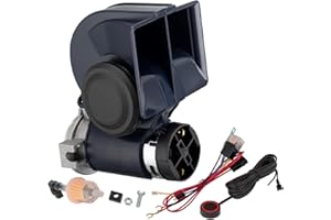 AOLIHAN Air Horn 12V 150DB Loud Train Horn kit for Car Truck Motorcycles,Boat Airhorn Loud Truck Horn (blue horn with wire and button, 12v)