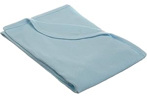TL Care 100% Cotton Thermal Waffle Swaddle Blanket, Soft, Breathable & Stretchy, Blue, 30" x 40" for Boys and Girls, Perfect for Swaddling, Travel and Gifting