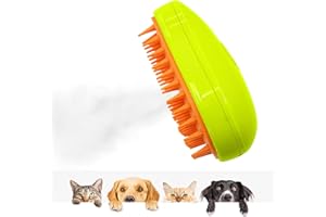 CEHNCEH Steamy Cat Brush 3 In1 Cat Steamy Brush: Self Cleaning Steam Cat Brush Cat Steamer Brush for Massage Cat Grooming Brush Pet Hair Removal Comb for Cat and Dog(Green)