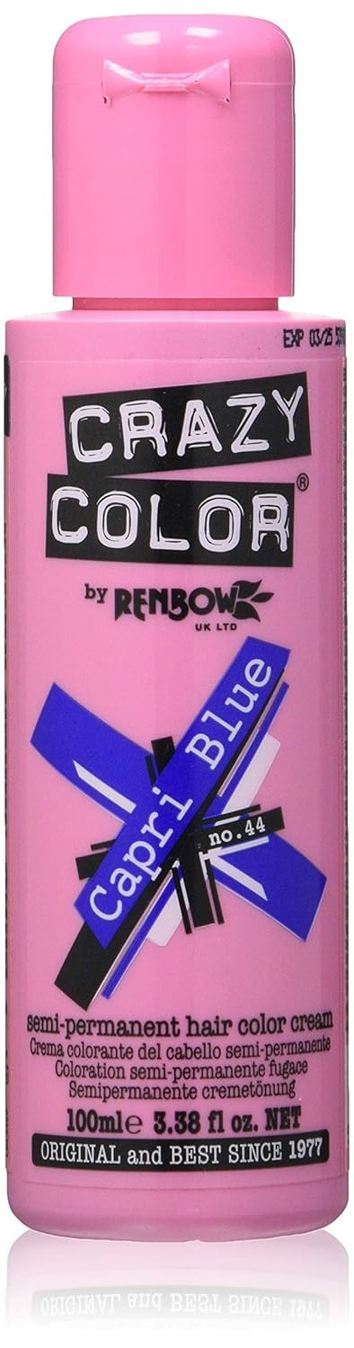 2x Crazy Color Semi-Permanent Hair Dye 2x 100ml (Capri Blue)