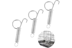 Teaaha 10 PCS Spring Latch for Cages, Multi-Functional Spring Loaded Latch Hook Metal Pet Cages Door Spring Latch for Fixing Small Animal, Rabbit, Dog, Cat, Parrot, Guinea Pig,Squirrel, Pet Cage Door