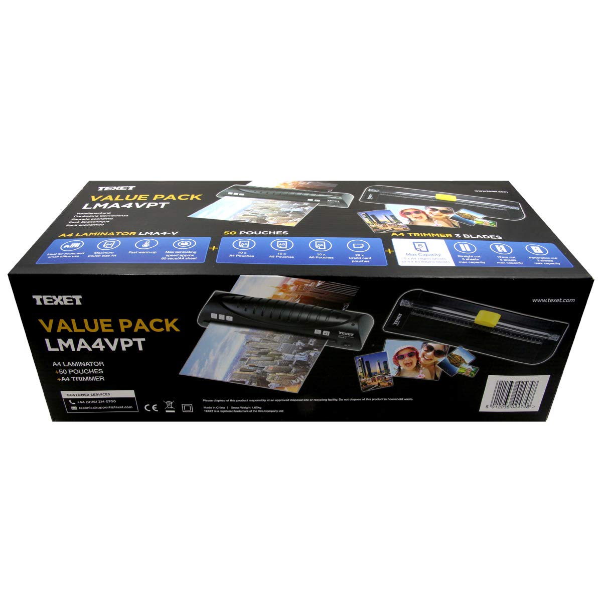 Texet Value Pack | Includes: A4 Laminator, A4 Paper Trimmer, and Variety Pack of Laminating Pouches.