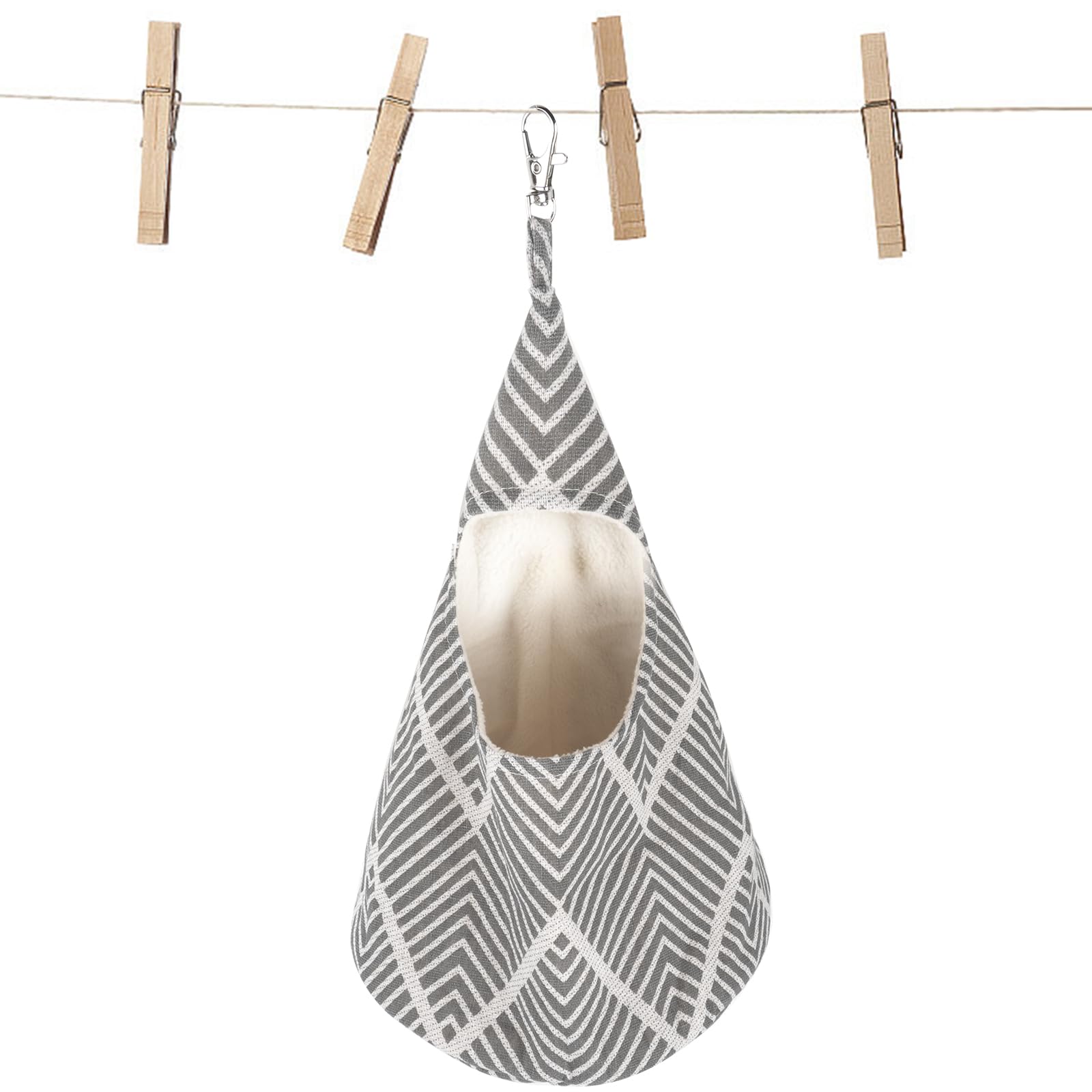 Vaktop Peg Bag for Washing Line with Hanger, Washable Conical Peg Holder, Reusable Laundry Storage for Clothespin Storage Bag (15 x 8 in)