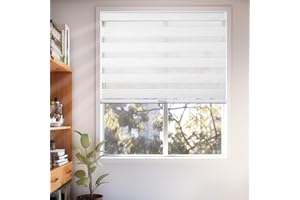 CHICOLOGY Zebra Blinds , Roller Window Shades , Blinds for Windows , Roller Shades for Windows , Window Shades for Home , Window Shades , Pull Down Shades for Windows , 46"W X 72"H , Basic Natural