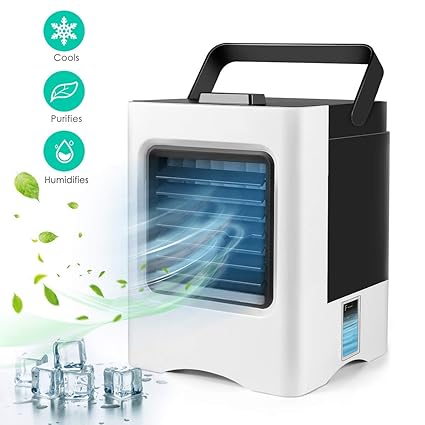 Vazillio Air Cooler Portable Mini Air Conditioner Evaporative Coolers Usb Desk Fan Humidifier For Home Bedroom Office Desktop Nightstand