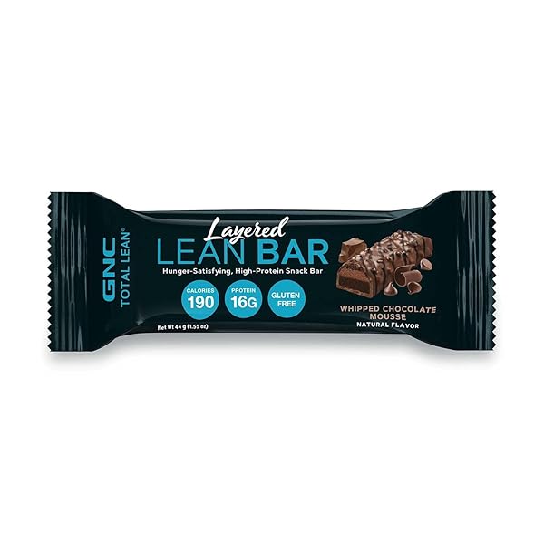 GNC TOTAL LEAN LAYERED LEAN BAR | HUNGER-SATISFYING AND HIGH-PROTEIN SNACK BAR | WHIPPED CHOCOLATE MOUSSE | 5 BARS