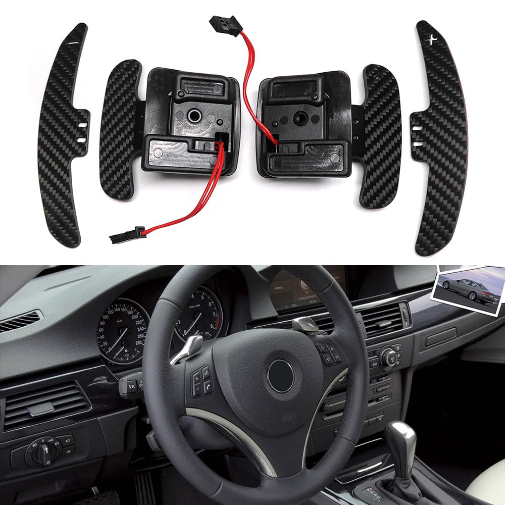 Photo 1 of Steering Wheel Magnetic Paddle Shifter for BMW M3 X5 X6 M E90 E92 E93 E81 E82 E87 E88 E90 E71 Saloon Coupe Convertible Carbon Fiber Padddle Extension (E series SSG Version)