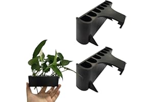 XCBBDY 2 Pack 7 Holes Upgraded Aquarium Plant Holder,Fish Tank Plant Holder with Long Hook-Hanging Aquatic Plant Pot, Pothos Plant Holder for Aquarium -Perfect for Aquascape Decorations on Top of Tank