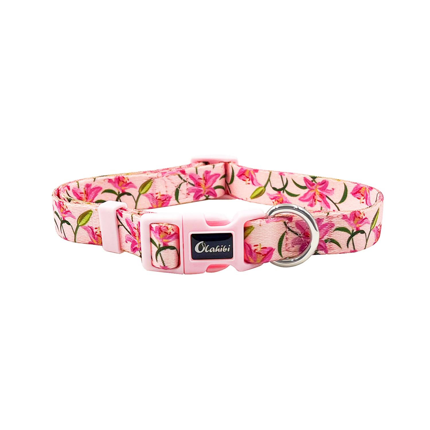 Olahibi Basic Dog Collar, Soft and Durable Polyester Material, Adjustable Length, for Puppy Dogs.(XS, Pink Lily) — image 1