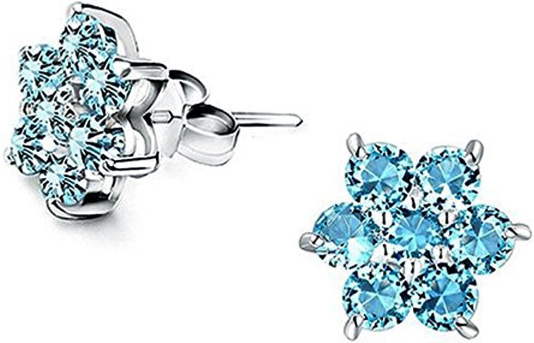 URBAN SHe°Frozen Blue Christmas Snowflake Silver Necklace Pendant Festive Gift Jewellery (Turquoise Blue Matching Earrings)