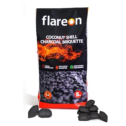 Flareon Barbecue Briquettes (Black, 5 kg, 50 x 50 x 25)
