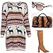 Orilife Women's Spring Oversized Baggy Reindeer Pullover Sweaters Khaki