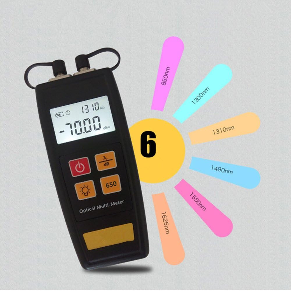 DAXGD Mini Rechargeable All-IN-ONE Fiber optical power meter -70 to +6dBm and 1mW 5km Fiber Optic Cable Tester Updated Generation