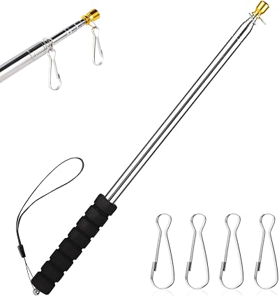 Risipu 9.8ft Telescopic Flag Pole Stainless Steel with Anti-Slip Grip