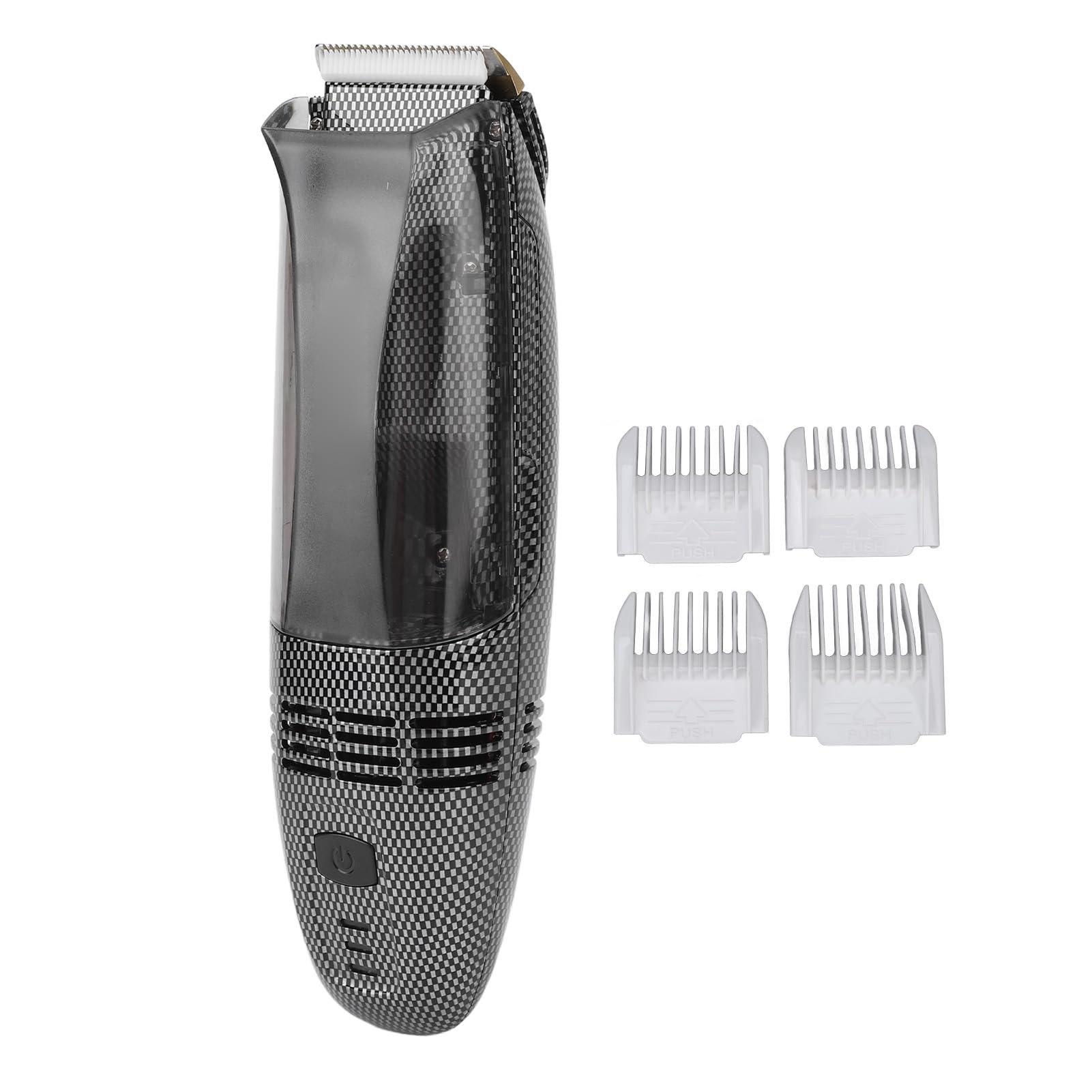 Hair Trimmer, Cordless Vacuum Hair Clippers with Powerful Automatic Hair Suction, Rechargeble Beard Trimmer Electric Shaver with 4 Guide Combs for Mens