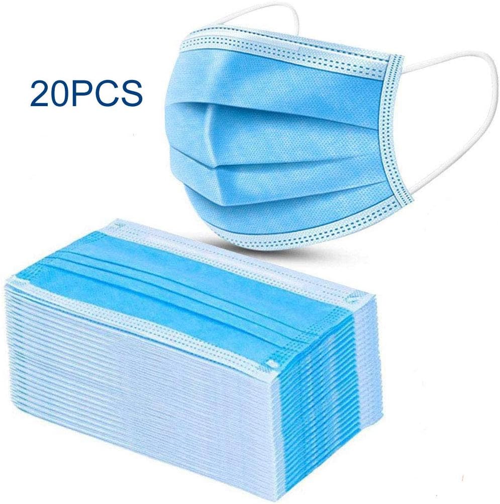 20 Pieces/50 Pieces/100 Pieces Disposable 3 Layers Anti-dust Protective Face Cover