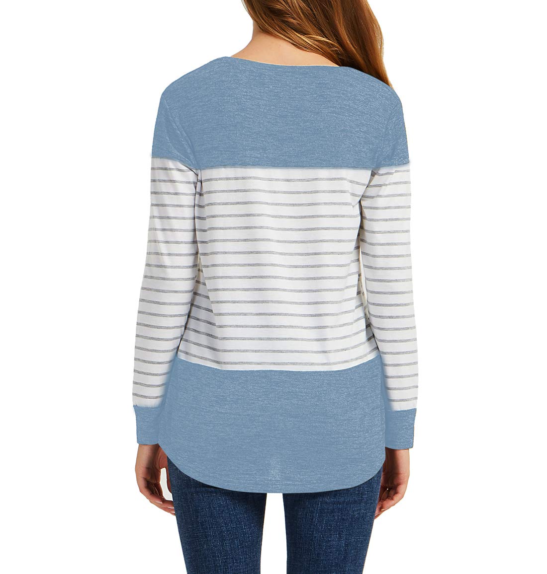 Gititlys Women Long Sleeve Cotton Shirt Blouse Loose Top Casual T-Shirt S