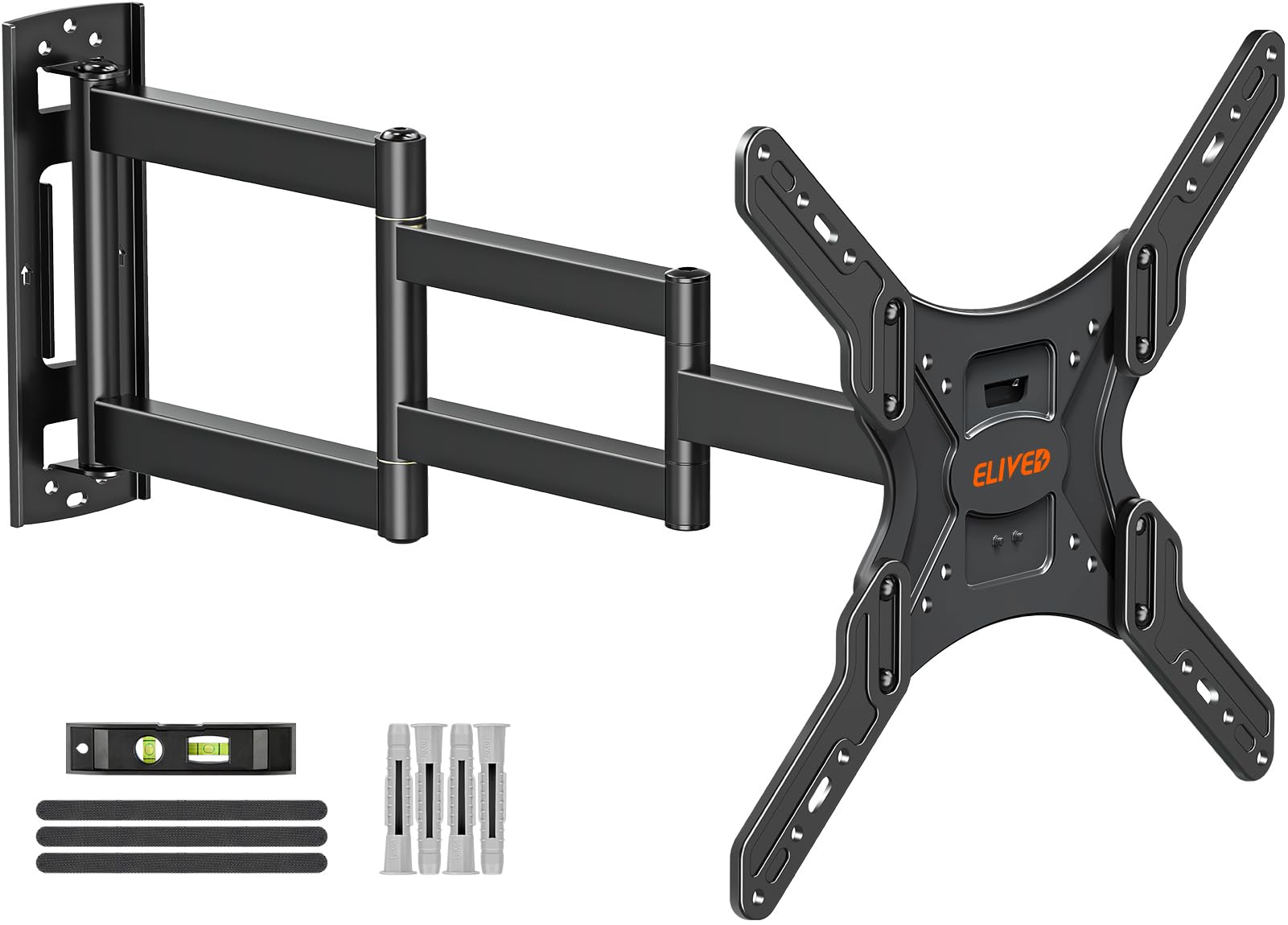 ELIVED Long Reach TV Wall Bracket for Most 26-60inch TVs with 749mm Extension Arm, Full Motion Corner Wall Mount, Max VESA 400 x 400 mm up to 35 kg, Tilt & 180° Rotatable, EV3017